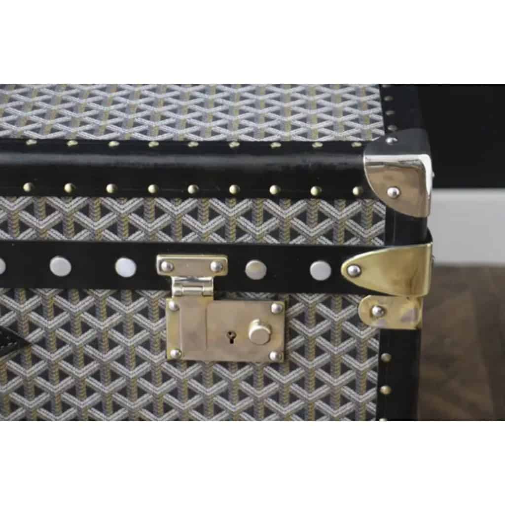 Malle Goyard en toile à chevrons tissée 86 cm 7