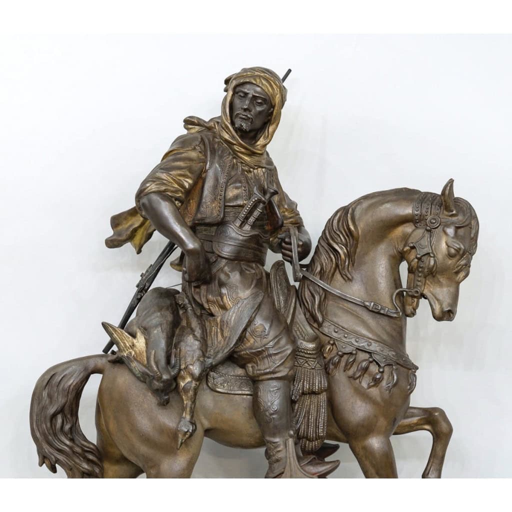 Cavalier Arabe En Retour De Chasse , Alfred Barye (1839-1882) Et Émile Guillemin (1841-1907) 5