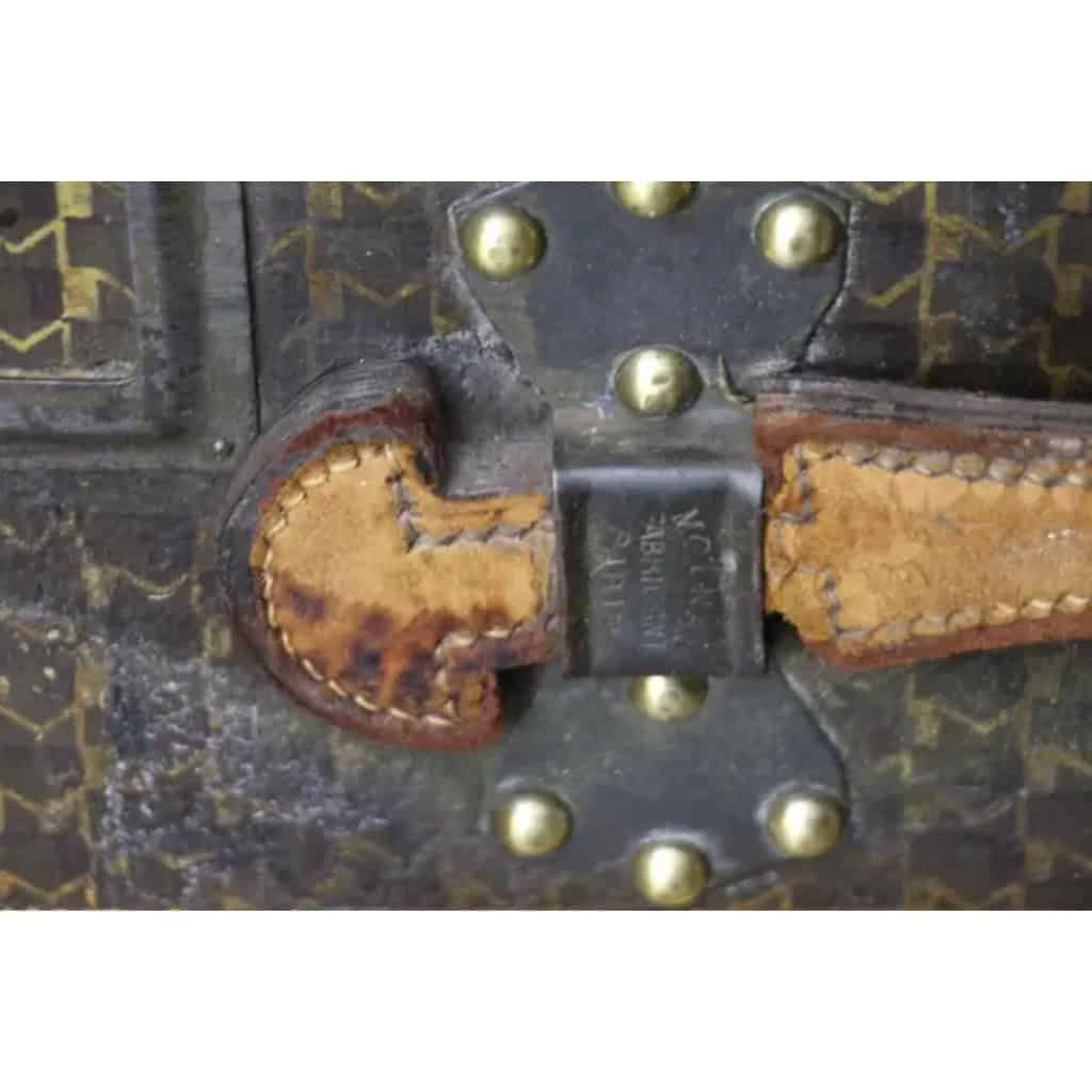 Malle Moynat des années 1930, avec motif M, Malle de voyage Moynat de 90 cm, Malle Moynat 8