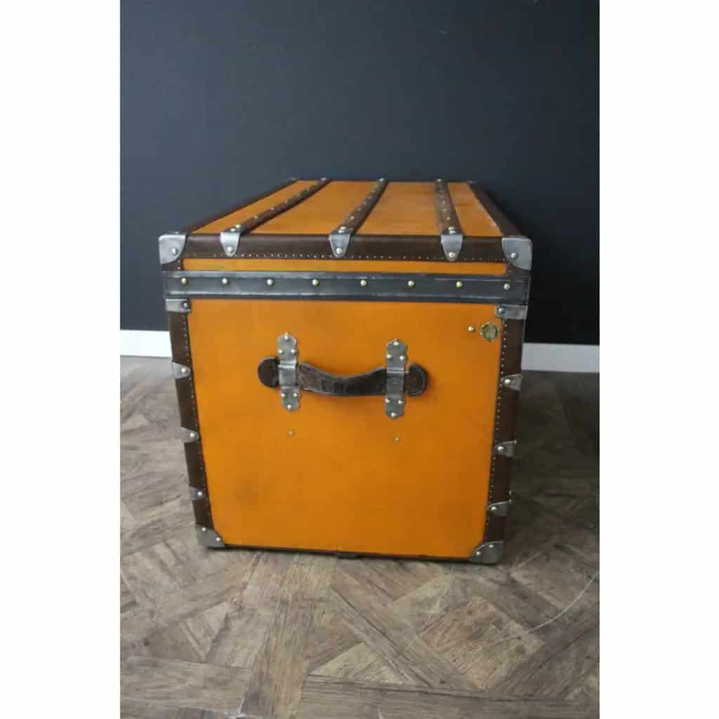 Moynat trunk in orange canvas 8