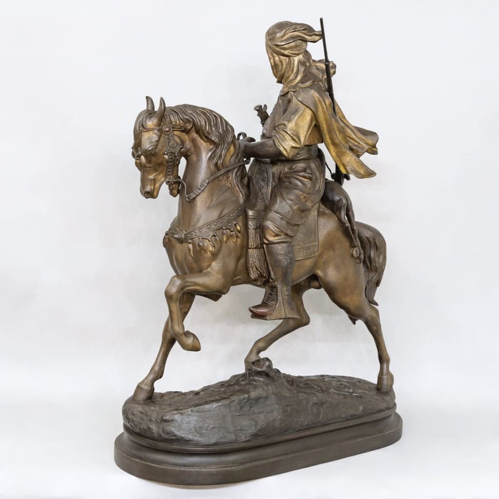 Cavalier Arabe En Retour De Chasse , Alfred Barye (1839-1882) Et Émile Guillemin (1841-1907) 7