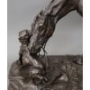 Sculpture – Jument à L’ Écurie Jouant Avec Un Chien , Pierre – Jules Mêne (1810-1879) – Bronze 14