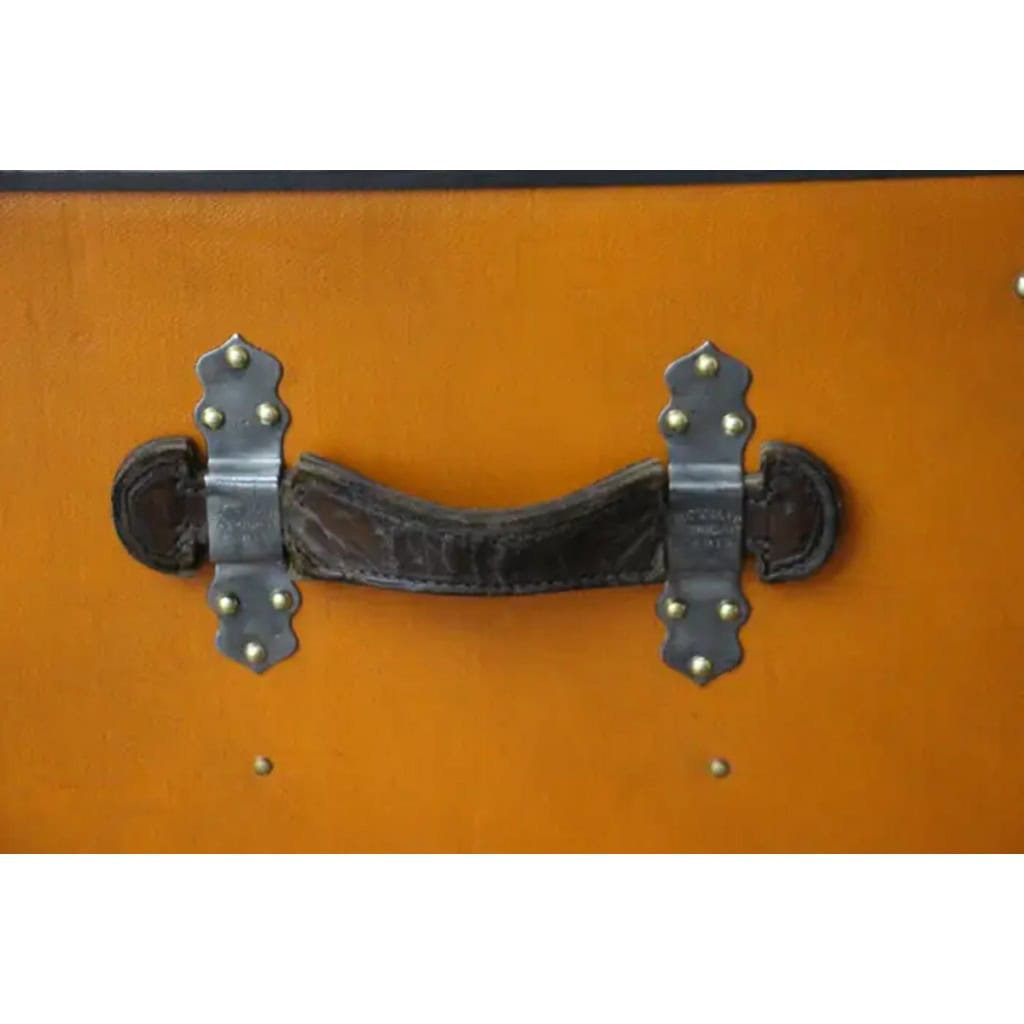 Moynat trunk in orange canvas 9