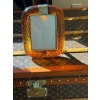 Cadre photo en verre de Murano torsadé ambré orange. 23