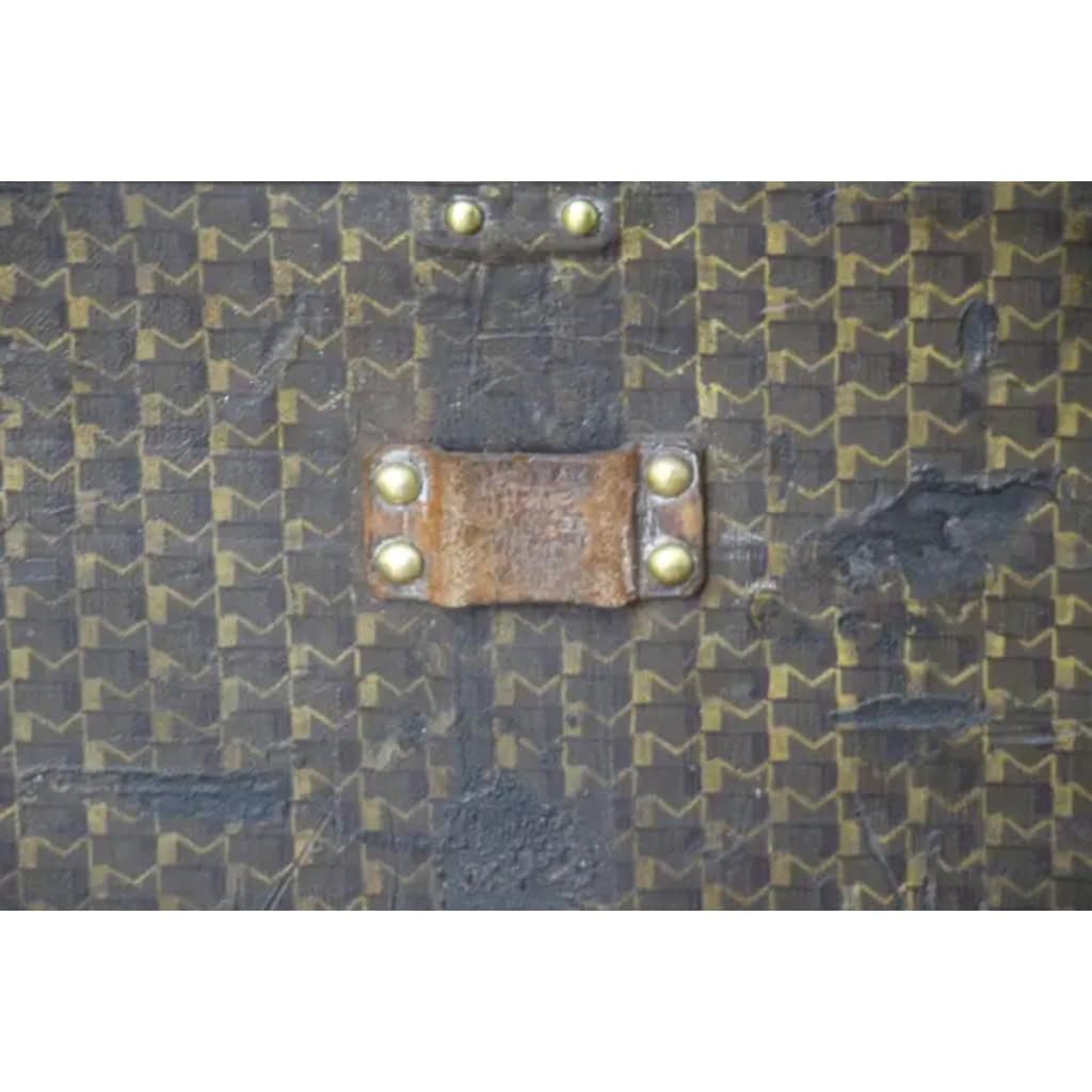 Malle Moynat des années 1930, avec motif M, Malle de voyage Moynat de 90 cm, Malle Moynat 10