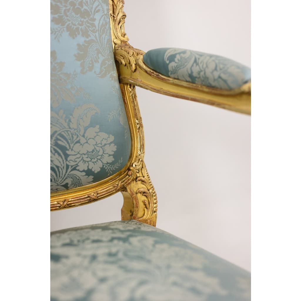 Salon de style Louis XV à chassis en bois doré. Circa 1880. LS61405700/5B 16