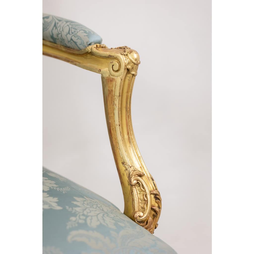 Salon de style Louis XV à chassis en bois doré. Circa 1880. LS61405700/5B 17