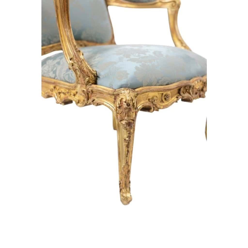 Salon de style Louis XV à chassis en bois doré. Circa 1880. LS61405700/5B 32