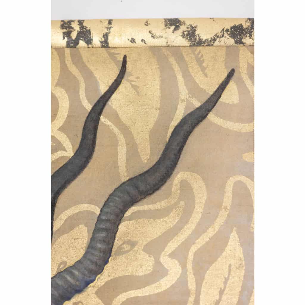 Toile peinte représentant une gazelle. Travail contemporain. LS6338501P 5