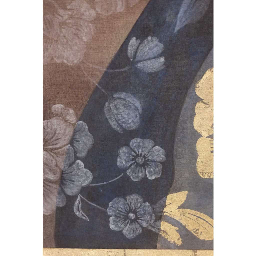 Toile peinte représentant un portrait italien de style Renaissance. LS6335671M 7