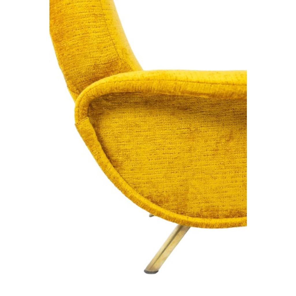 Marco Zanuso pour Artflex. Fauteuils jaune et en laiton doré. Années 1950.LS64333009I 12