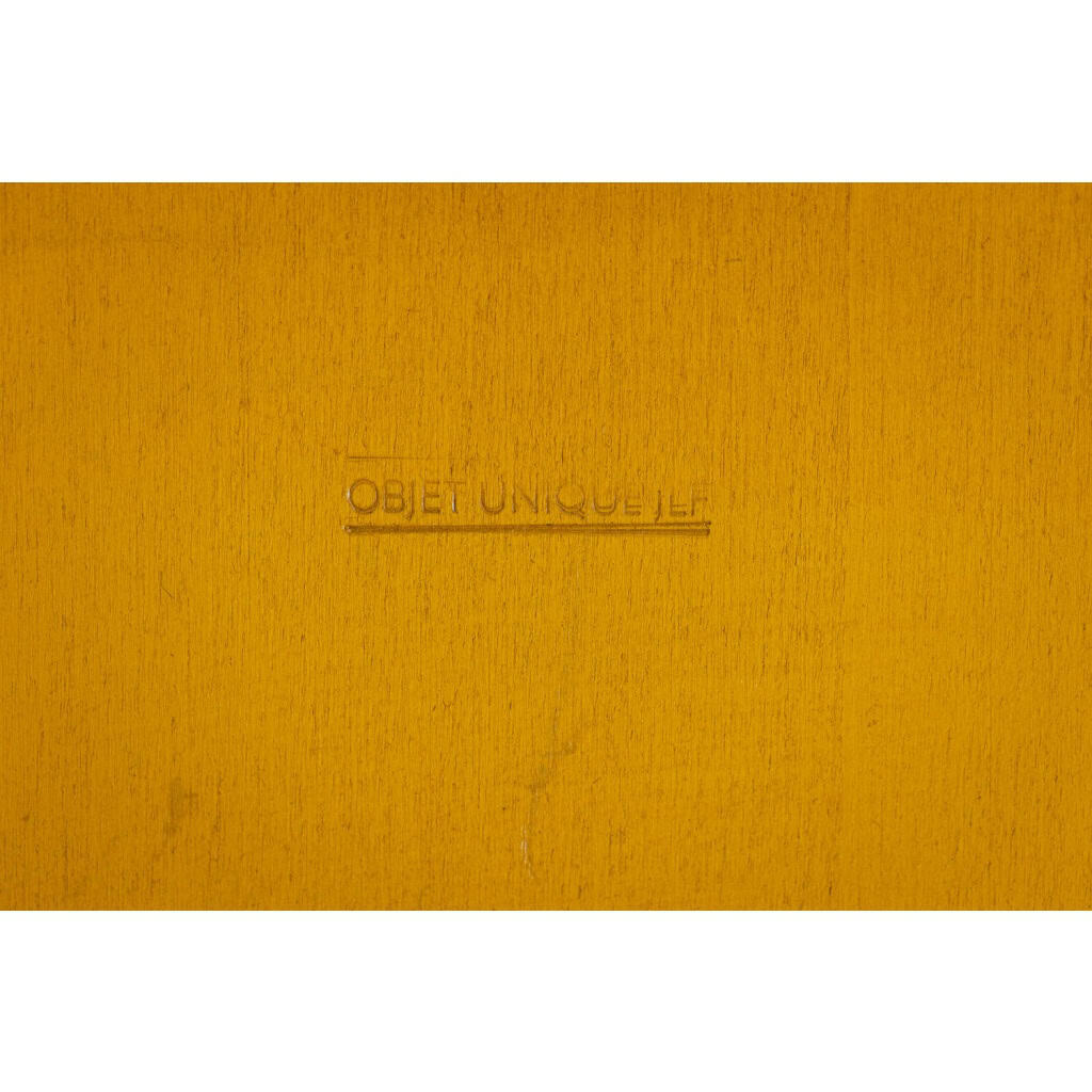 Panneau en bas-relief « Sortez du cadre ! », en bois et cuivre oxydé. LS64273009 11