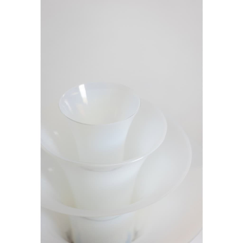 Lampe « pétales » en verre opalescent blanc et bleuté. 21e siècle.LS6409759B 5