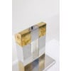 Lampe géométrique en métal argenté et doré. Années 1970. LS5792407U 24