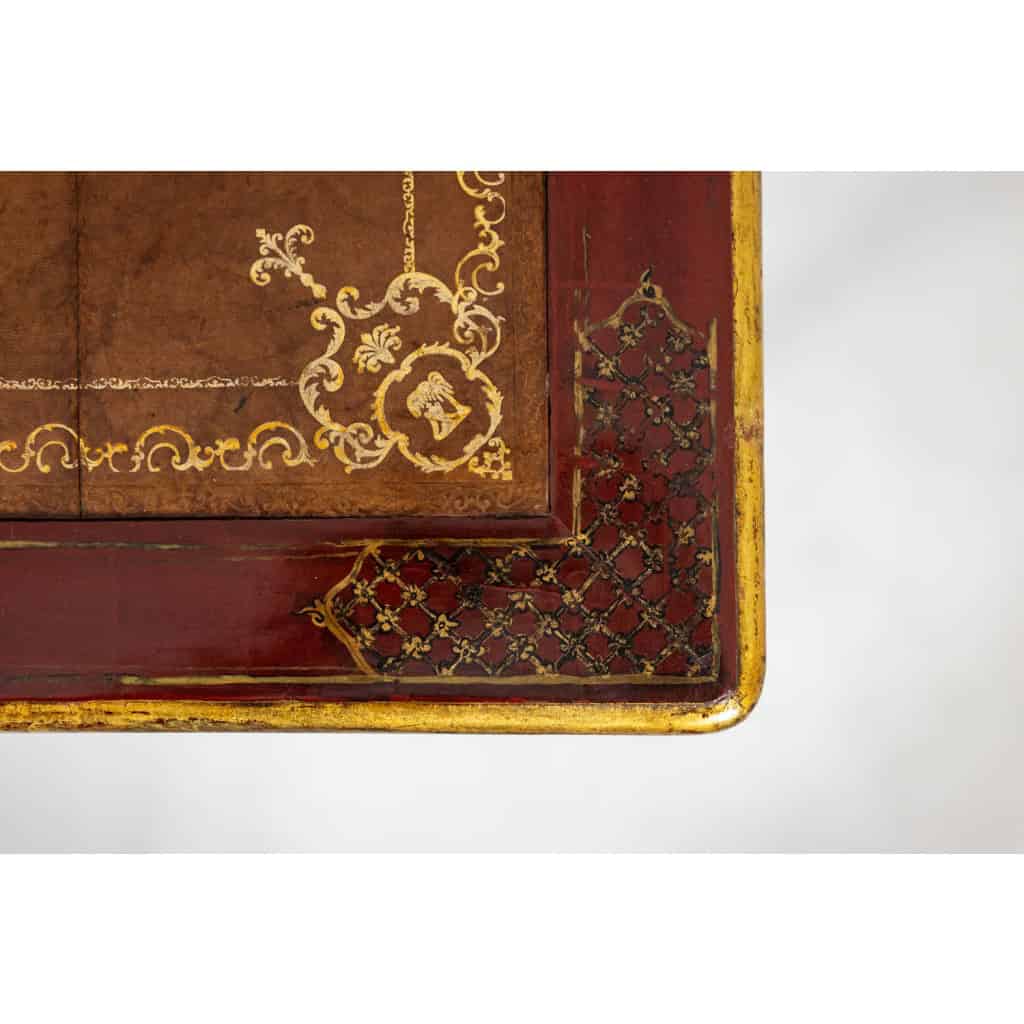Bureau plat de style Louis XV à décor de scènes lacustres. Circa 1800. LS60861809U 15