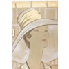 Toile peinte représentant une élégante des années 1950. Contemporain. LS6135675T 13
