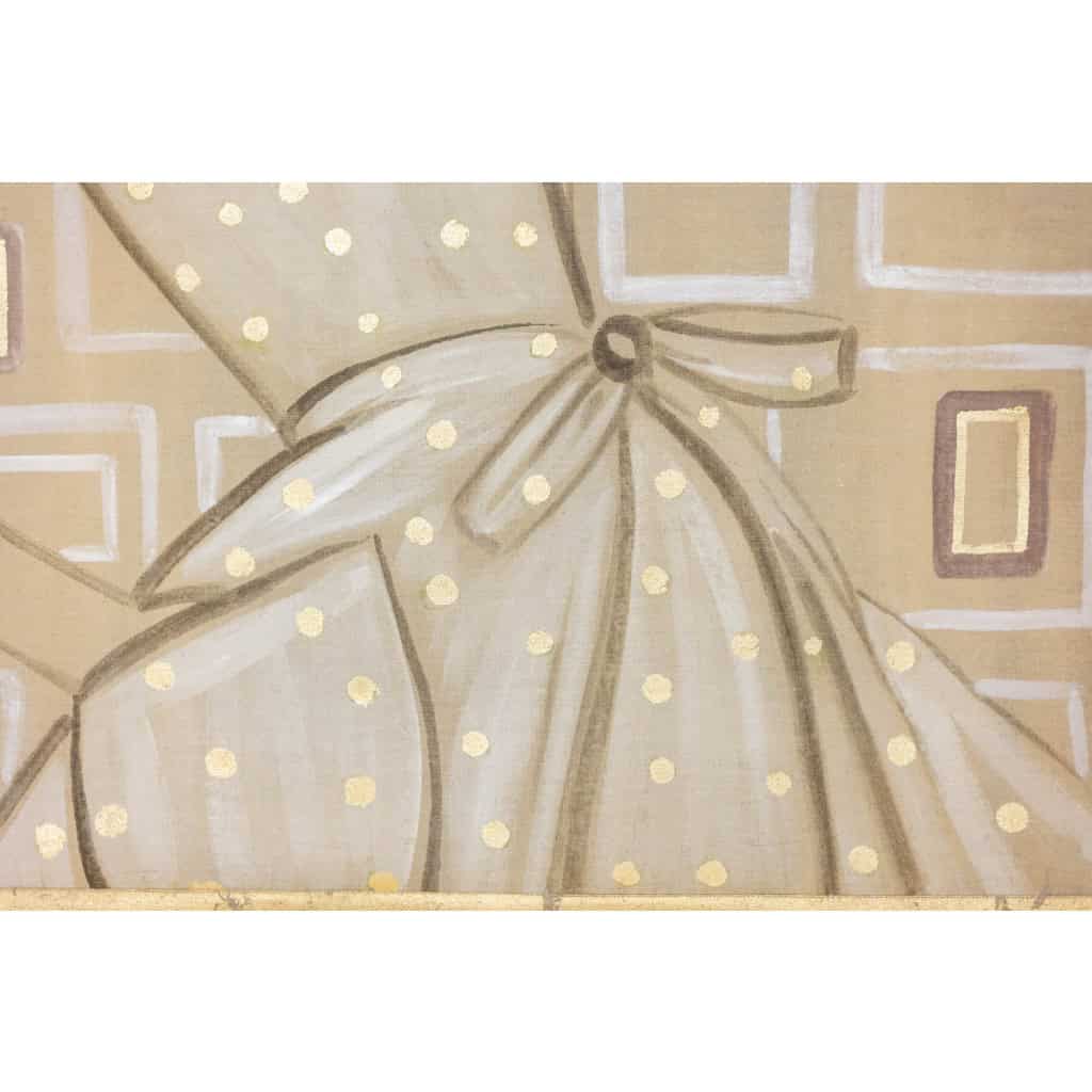 Toile peinte représentant une élégante des années 1950. Contemporain. LS6135675T 7