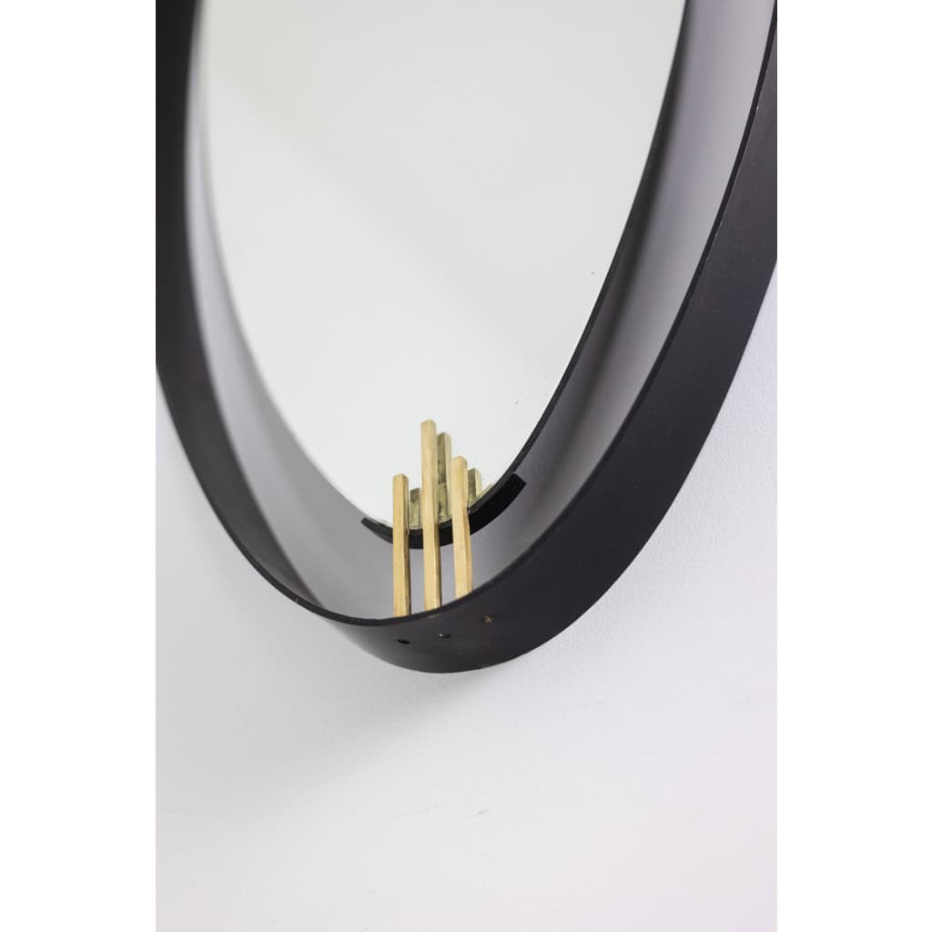 Miroir en laiton laqué et patiné, de forme ovoïde. Années 1950/60. LS6351736M 8