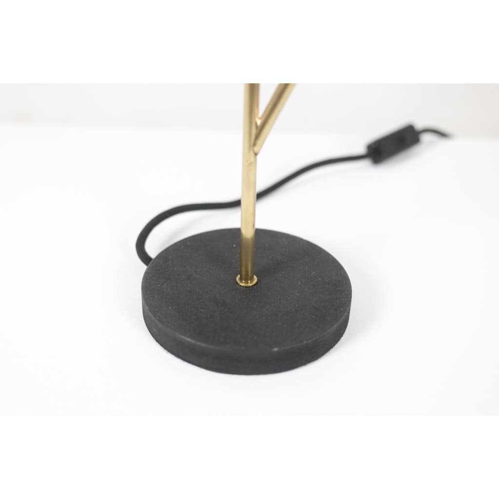 Stilnovo. 3-light lamp in sheet metal and brass. 1960s. LS6318459M 7