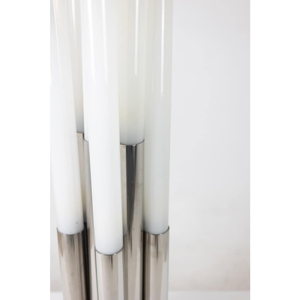 Lampe de pied ou lampadaire « Orgue » en verre opalescent. Circa 1970.LS6363889F 9