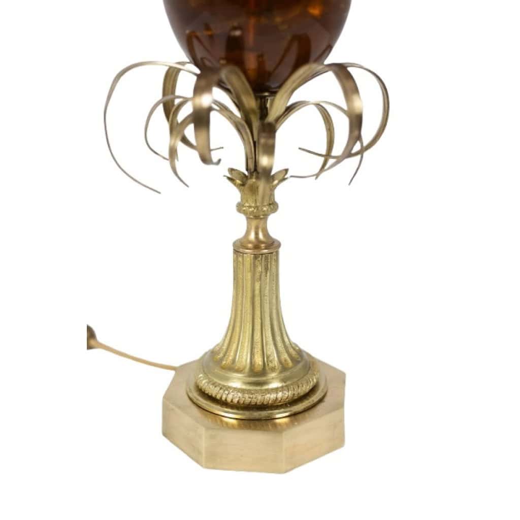 Maison Charles. Lampe « Oeuf » en résine fractale et bronze. Circa 1970. LS6366908Y 5