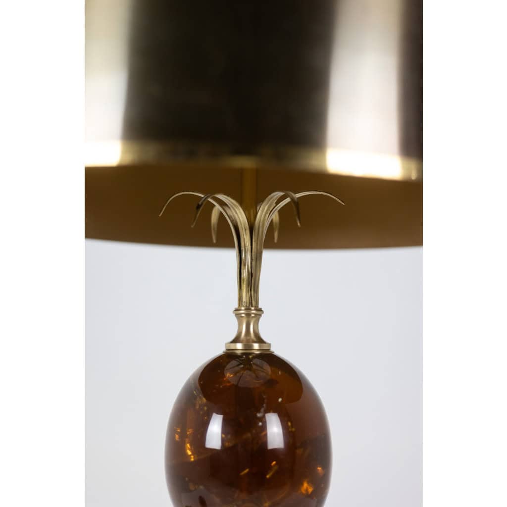 Maison Charles. Lampe « Oeuf » en résine fractale et bronze. Circa 1970. LS6366908Y 8