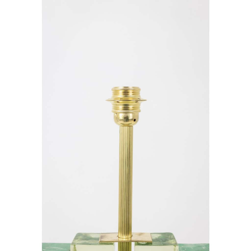 Paire de lampes en verre de Murano, irisé vert. 20e-21e siècle. LS6401609J 10