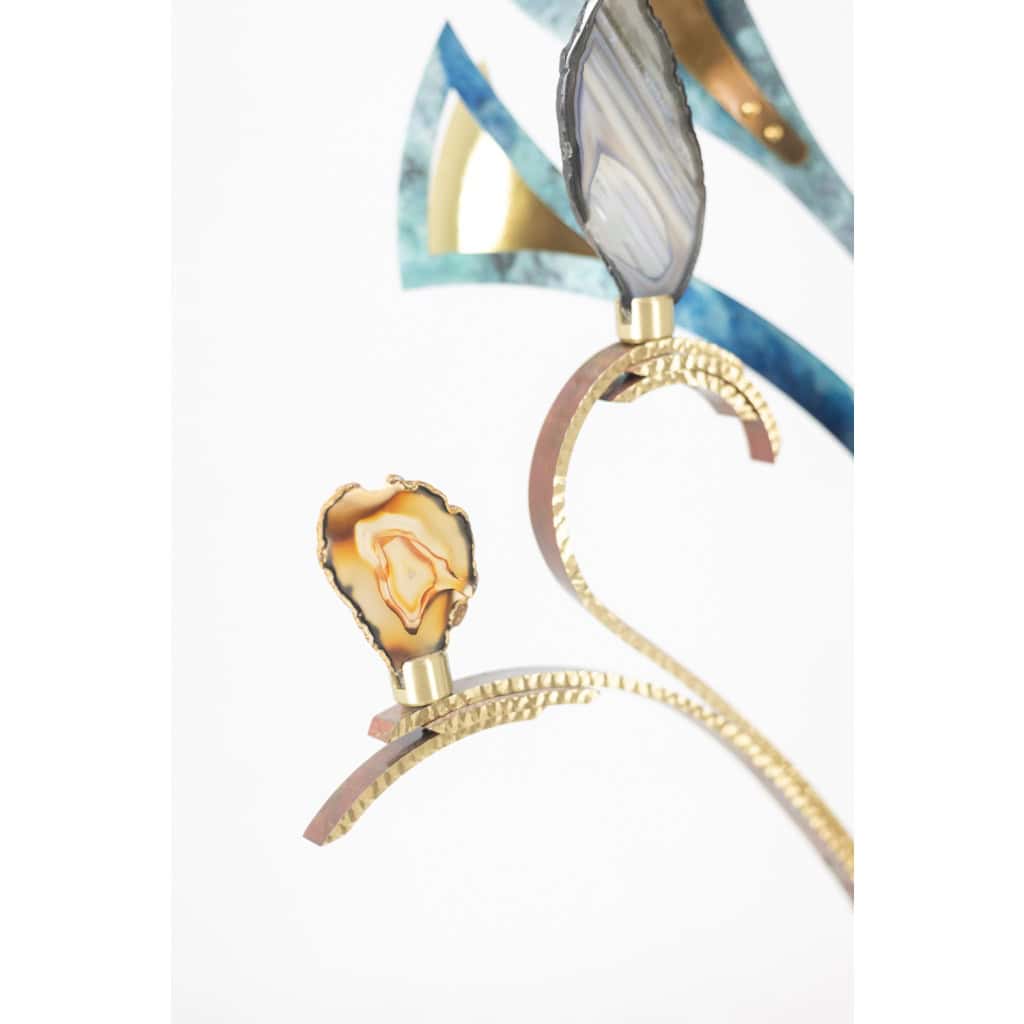 Lampe-sculpture avec des agates. Travail d’artisan d’art. LS63804009M 7