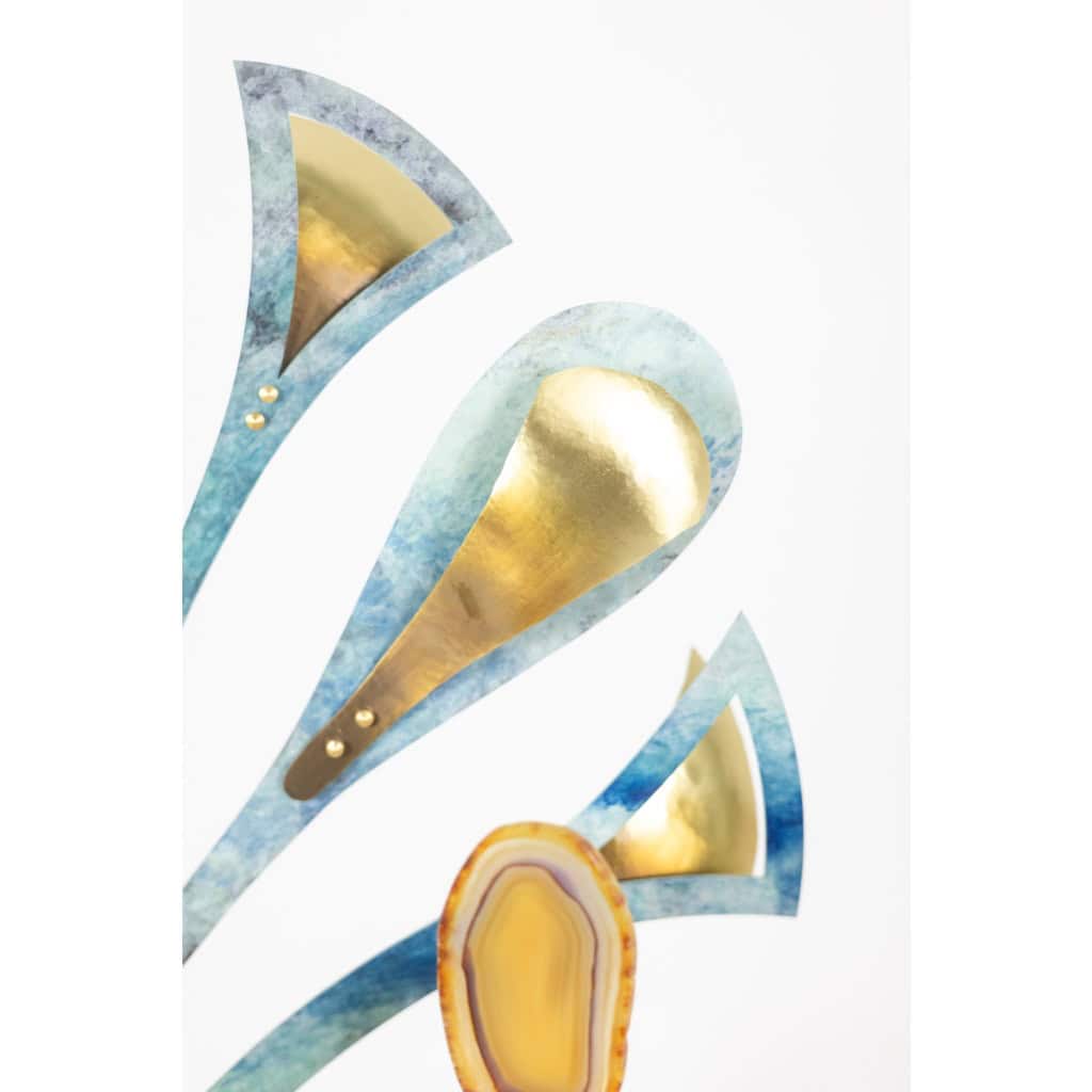 Lampe-sculpture avec des agates. Travail d’artisan d’art. LS63804009M 11