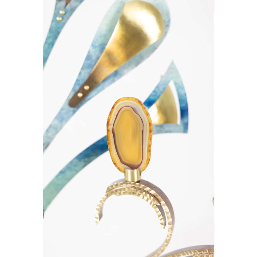 Lampe-sculpture avec des agates. Travail d’artisan d’art. LS63804009M 12