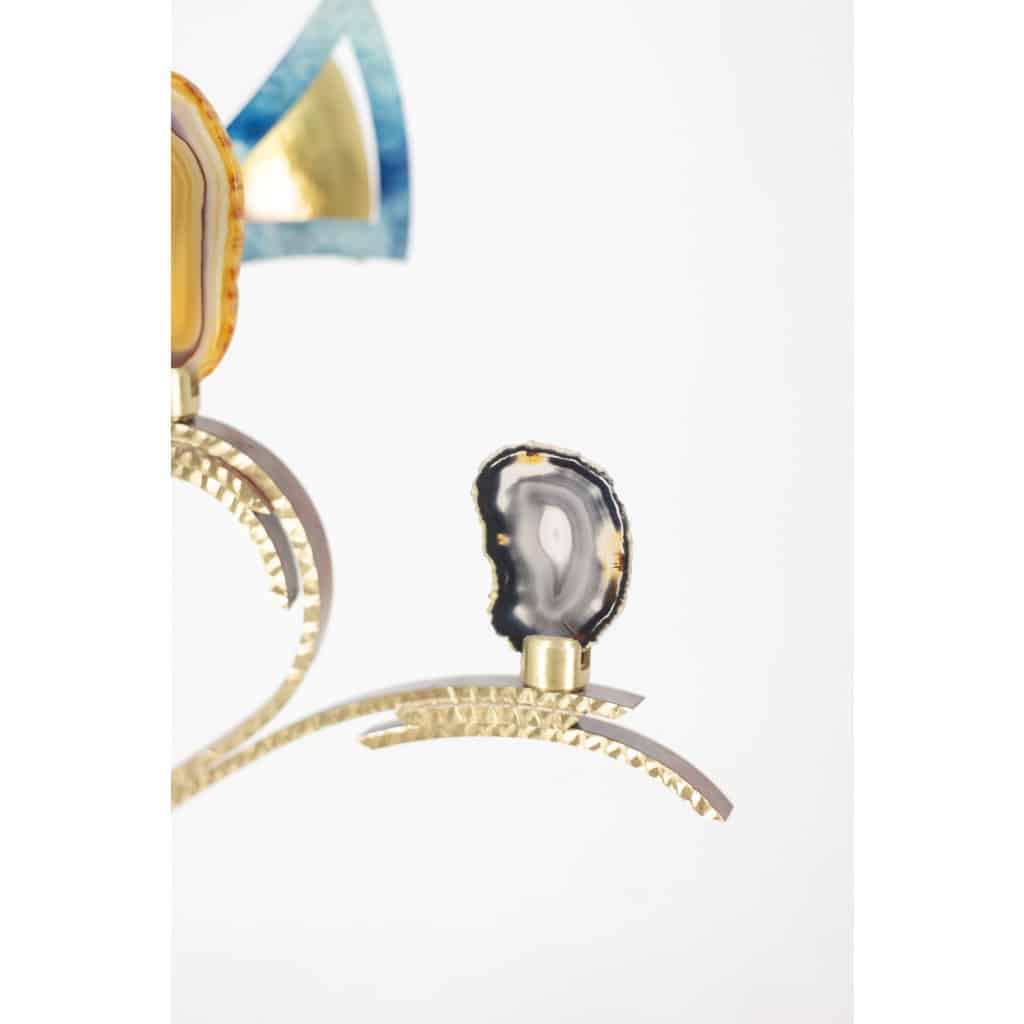 Lampe-sculpture avec des agates. Travail d’artisan d’art. LS63804009M 13
