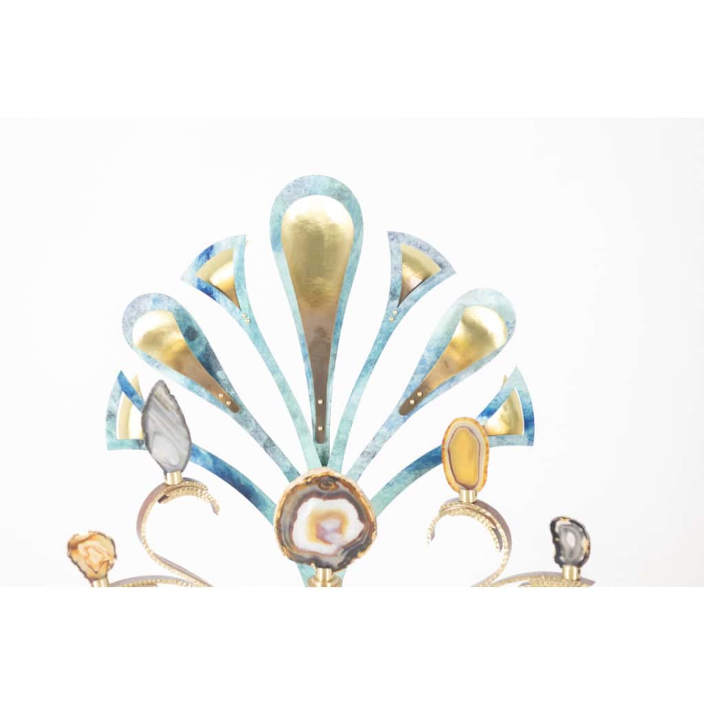 Lampe-sculpture avec des agates. Travail d’artisan d’art. LS63804009M 16