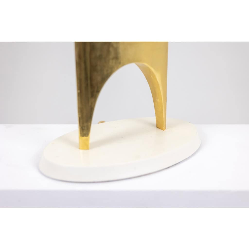 Lampe en bronze doré de forme H. 20e siècle.LS4028657U 5