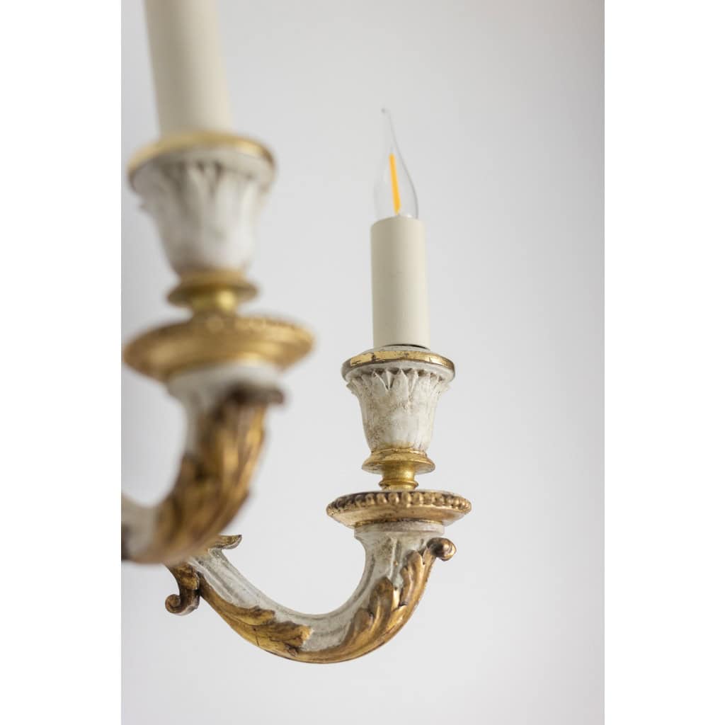 Paire d’appliques de style Louis XVI en bois doré et laqué. Circa 1900.LS5266457U 17