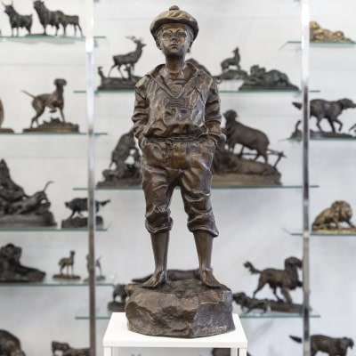 Sculpture – Mousse Siffleur , Auguste Moreau (1834-1917) – Bronze