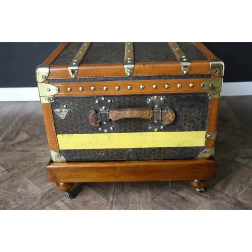Malle Moynat des années 1930, avec motif M, Malle de voyage Moynat de 90 cm, Malle Moynat 11