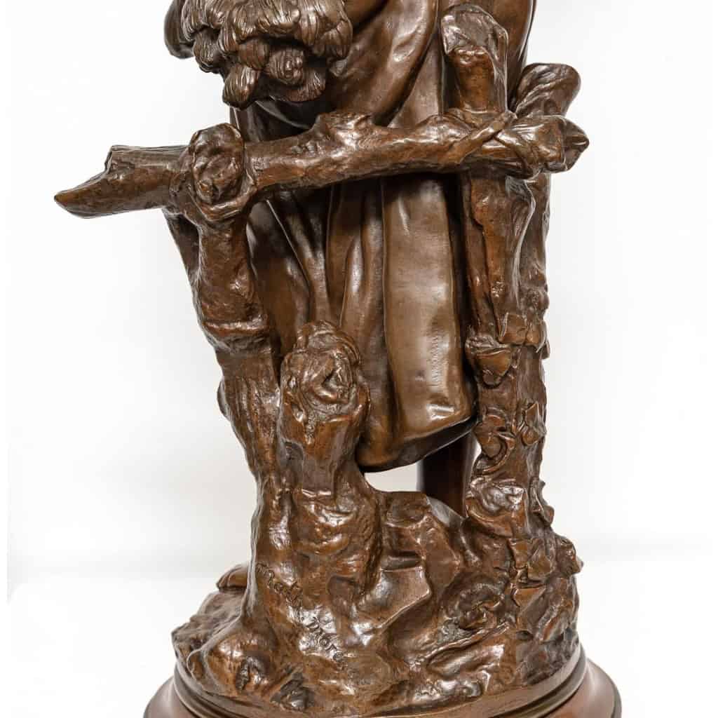 Sculpture – Jeune Fille à La Gerbe De Blé , Mathurin Moreau (1822-1912) – Bronze 12