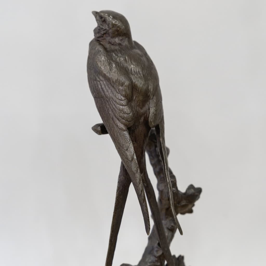 Hirondelle Sur Une Branche , Paul Comoléra (1818-1897) 10