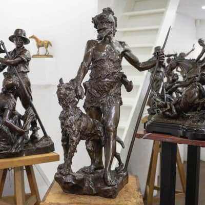 Sculpture – Le Chasseur Gaulois , Marcel Debut (1865-1933) – Bronze