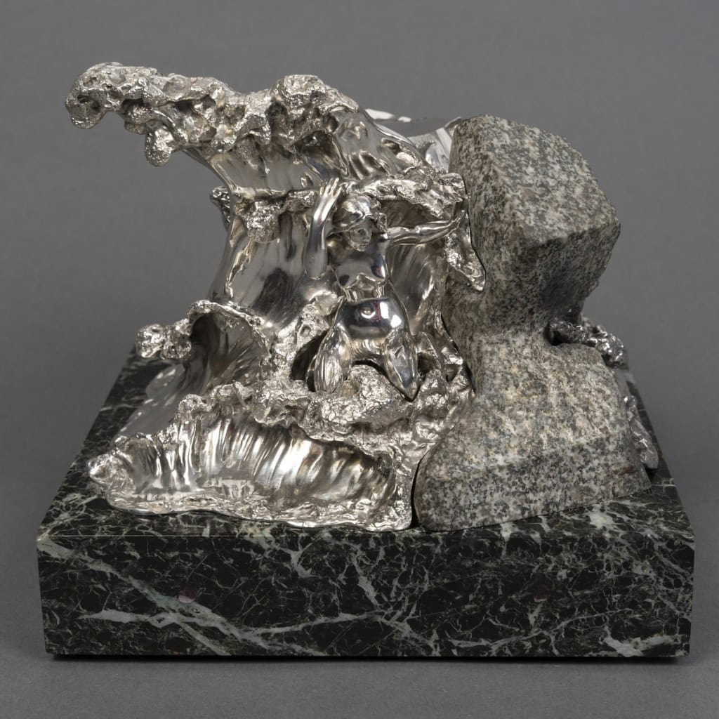 Centre de table en Argent “La Vague” par AUGER successeur de FROMENT MEURICE XXe 5