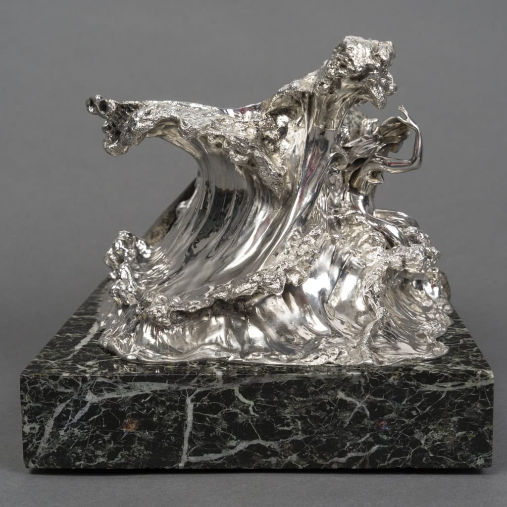 Centre de table en Argent “La Vague” par AUGER successeur de FROMENT MEURICE XXe 13