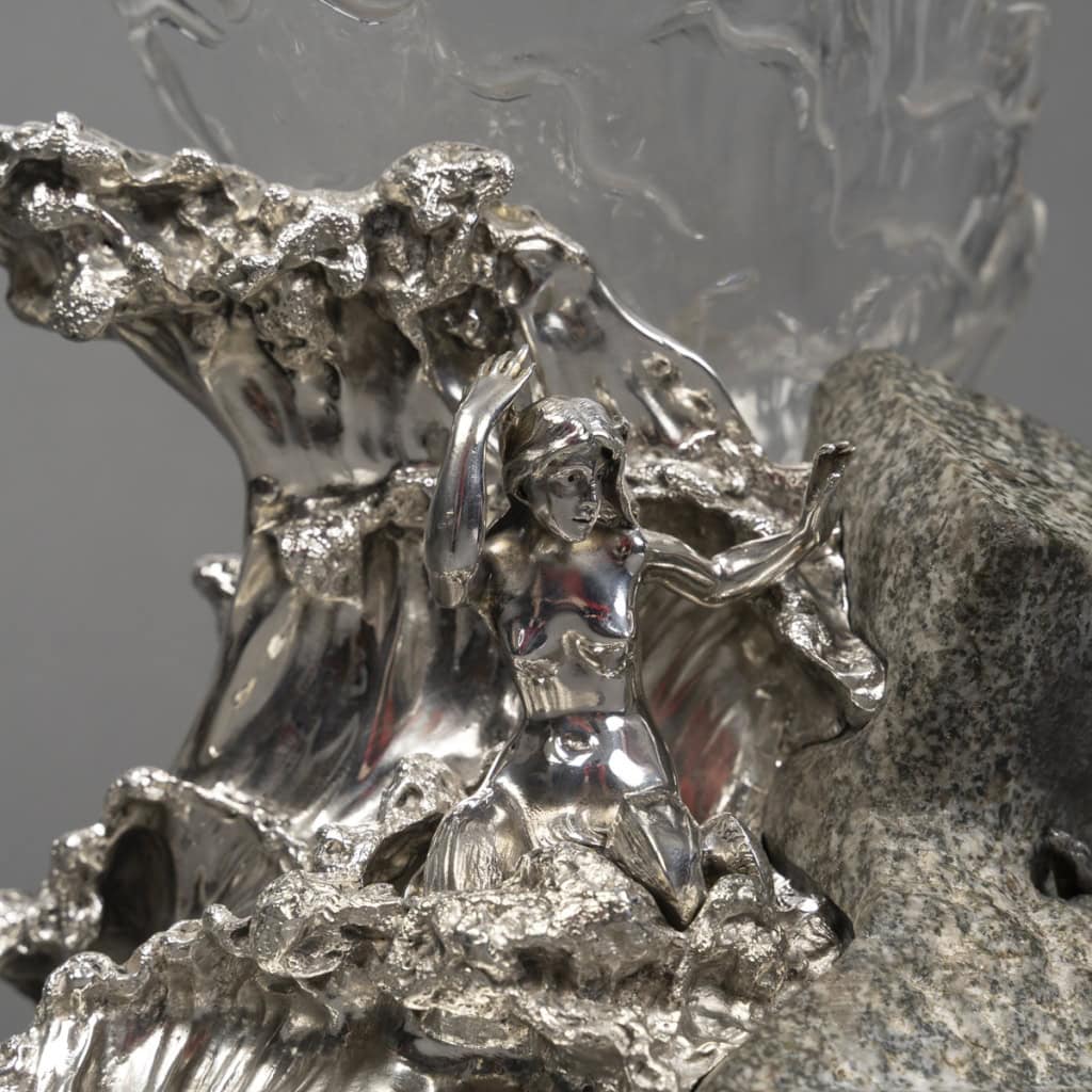 Centre de table en Argent “La Vague” par AUGER successeur de FROMENT MEURICE XXe 26