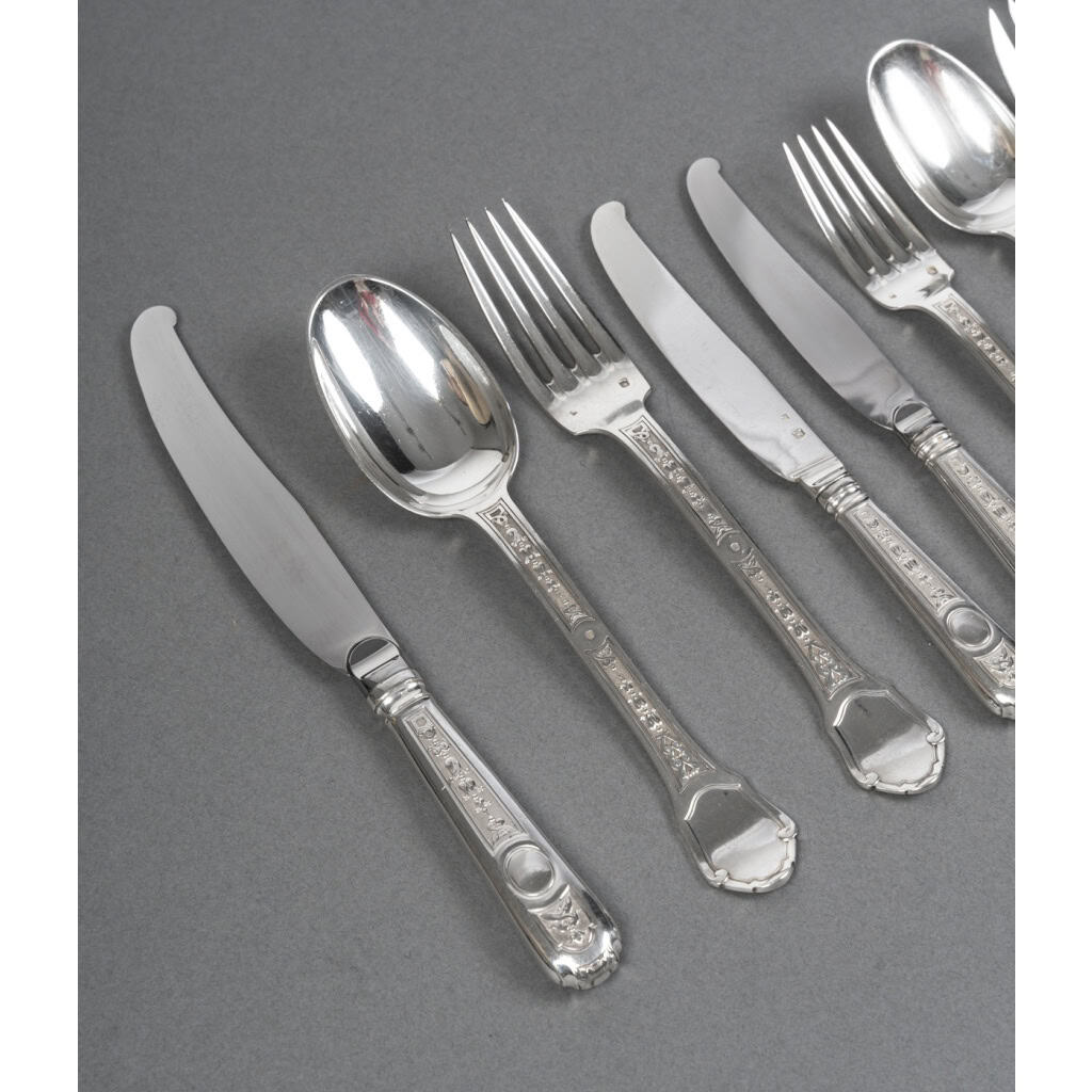 Tétard Frères Ménagère Argent massif 187 pièces Modèle “Versailles” 5