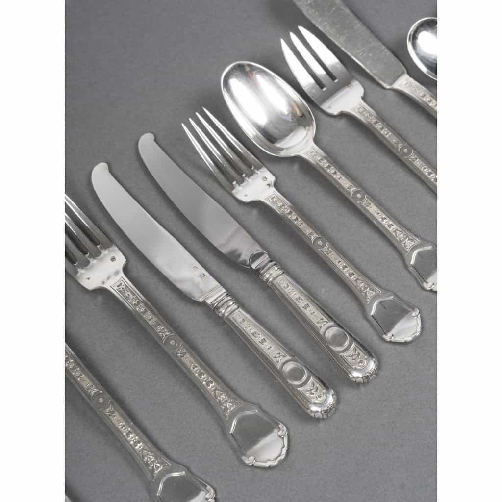 Tétard Frères Ménagère Argent massif 187 pièces Modèle “Versailles” 6