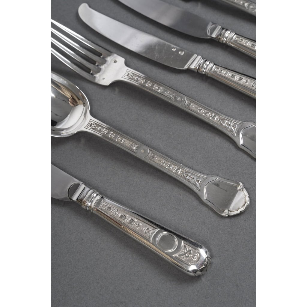 Tétard Frères Ménagère Argent massif 187 pièces Modèle “Versailles” 9