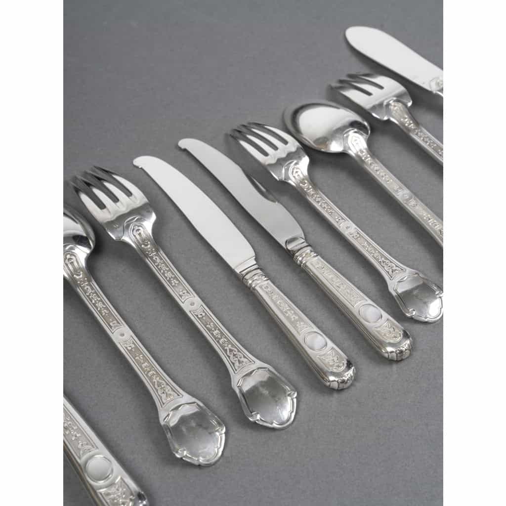 Tétard Frères Ménagère Argent massif 187 pièces Modèle “Versailles” 12