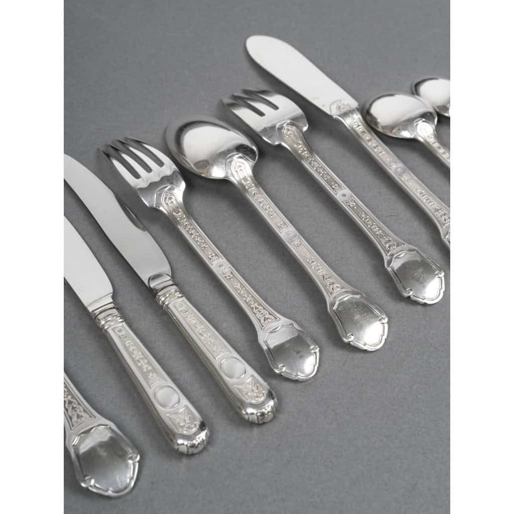 Tétard Frères Ménagère Argent massif 187 pièces Modèle “Versailles” 13