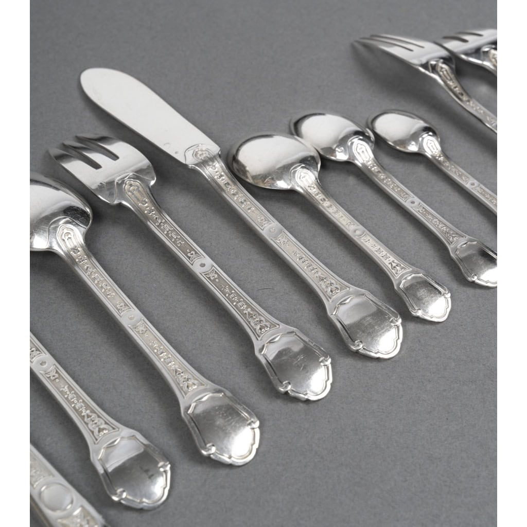 Tétard Frères Ménagère Argent massif 187 pièces Modèle “Versailles” 14
