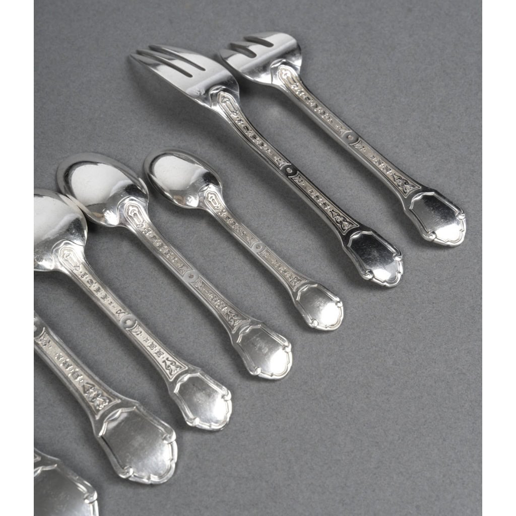 Tétard Frères Ménagère Argent massif 187 pièces Modèle “Versailles” 15