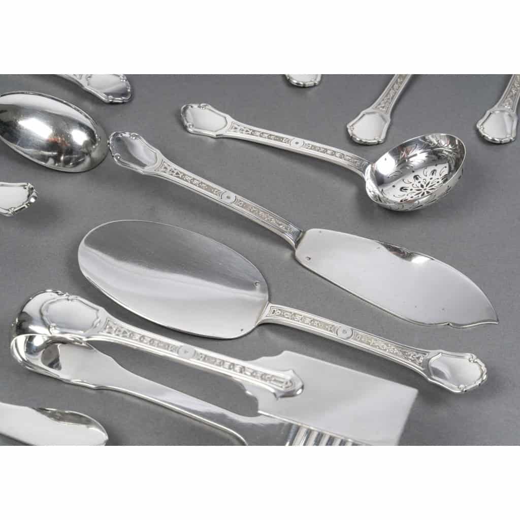 Tétard Frères Ménagère Argent massif 187 pièces Modèle “Versailles” 22